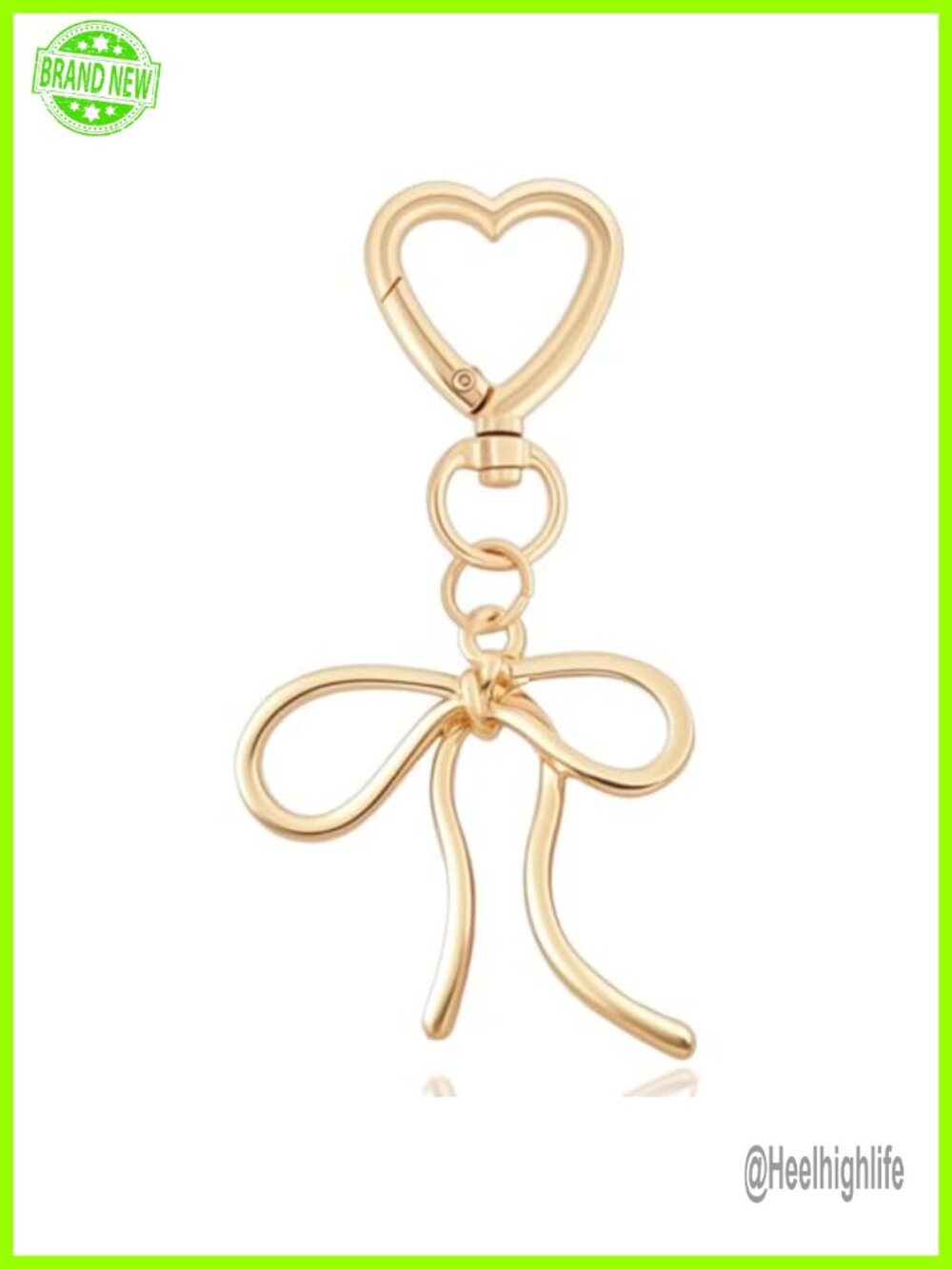 Metal Bow Keychain Bag Charm Cute Heart Design Gift